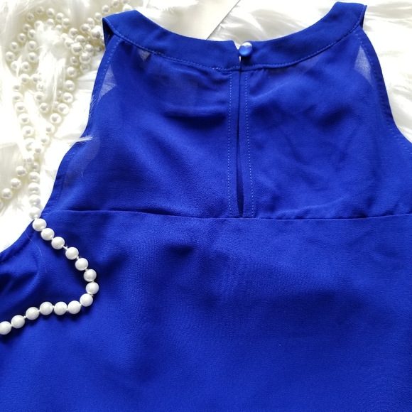 Royal blue blouse for women, size S - Picture 4 of 5